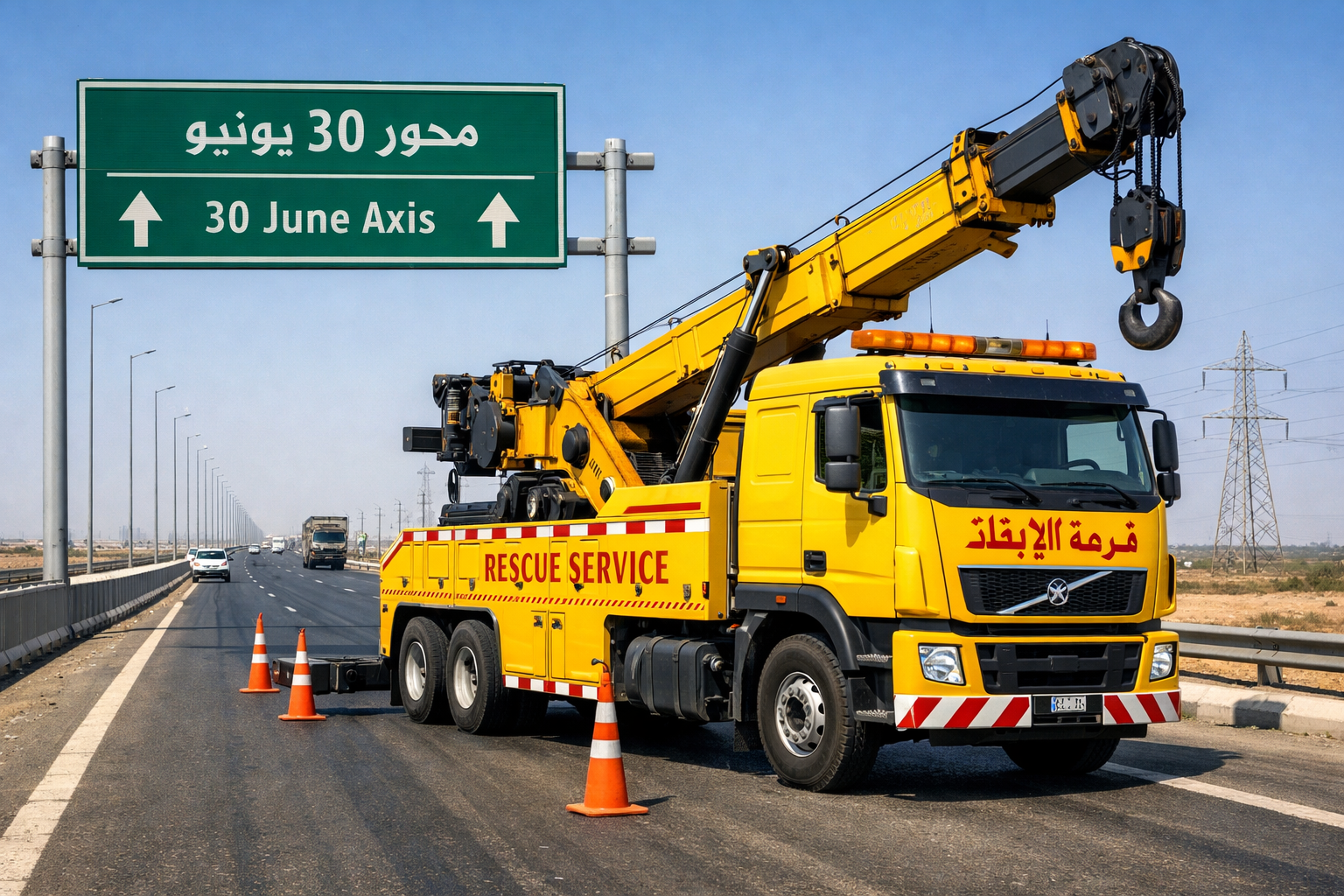 اسرع ونش انقاذ علي محور 30 يونيو